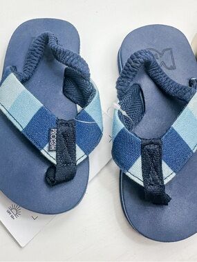 Prodoh Toddler Blue Striped Flip Flop Sandals